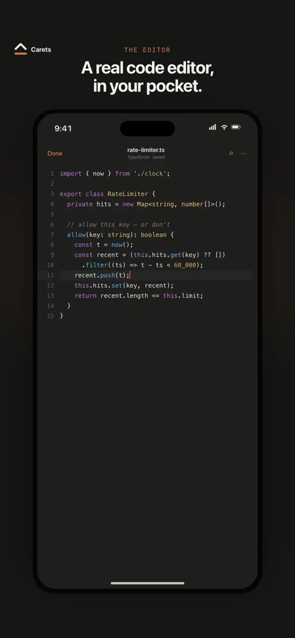 Carets — screen