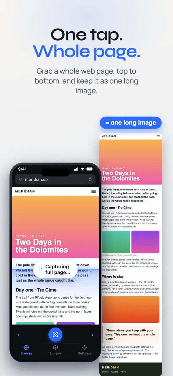 Foldless — screen