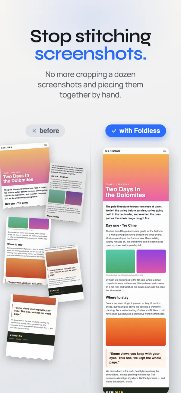 Foldless — screen 2