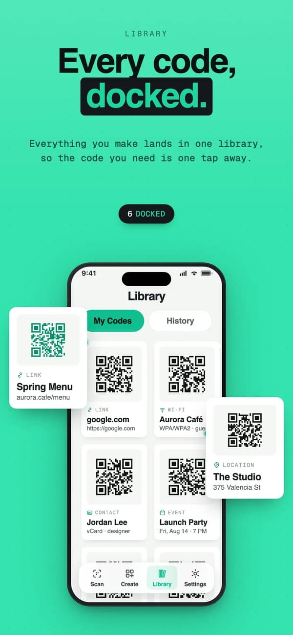 QRDock — screen 3
